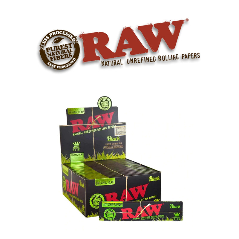 Black Rag Paper Raw Black Organic Papers King- 50ct