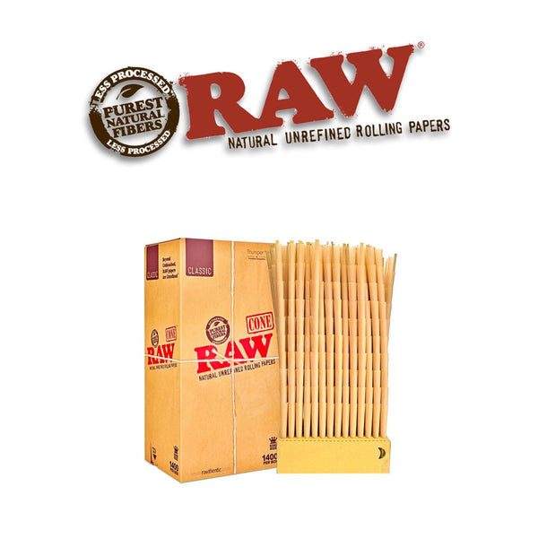 Raw Classic King Pre-Rolled Cone Bulk Display- 1400ct