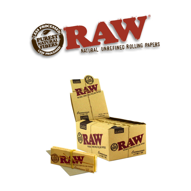 Raw Classic Connoisseur 1 1/4 Size Papers+Tips-24ct