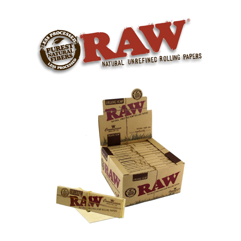 Raw Organic Hemp Connoisseur King Size Papers+Tips-24ct