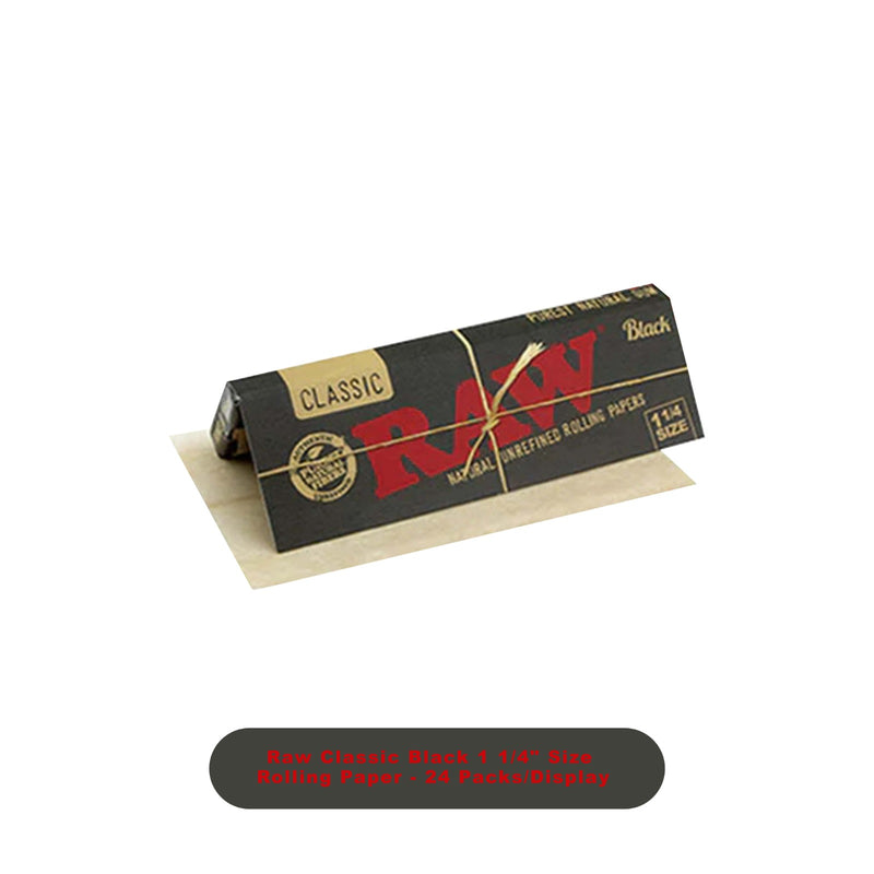Raw Black Rolling Papers 1 1/4- 24ct