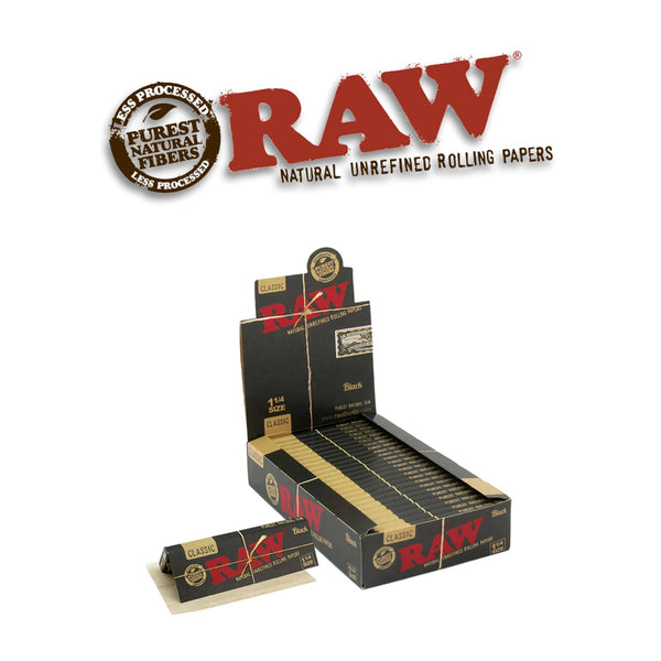 Raw Black Rolling Papers 1 1/4- 24ct