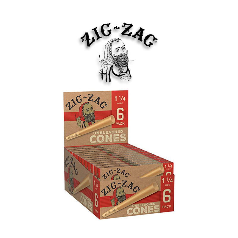 Zig Zag Cone Unbleached 1 1/4 6pk-24ct