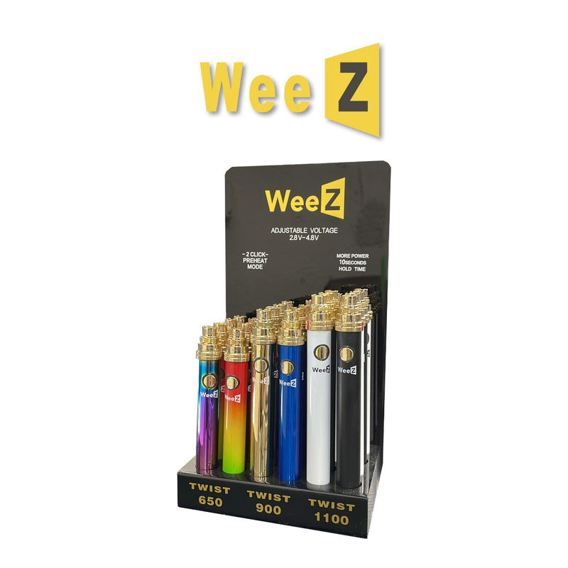 Weez Twist Adjustable Voltage Mix Battery Display- 24ct Weez Twist Adjustable Voltage Mix Battery Display- 24ct